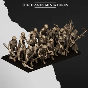 Zombie Regiment – 15 Undead Miniatures | 32mm Fantasy Models | Highlands - Picture 1 of 9