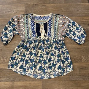 Gibson Latimer Women’s Multiprint Tunic Top - Size Small Boho Casual Made in USA - Imagen 1 de 5