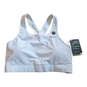 Nike White Dri-Fit Medium Support Classic Bra Padded Crossback Training Bra L - Bild 1 von 6