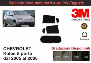 pellicola oscurante vetri chevrolet kalos 5p dal 2005 al 2008 kit posteriore - Imagen 1 de 1