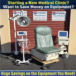 Ritter Midmark Power Exam Table 223 Shetland Spruce Uphl *Premier Used Medical* - Picture 1 of 24