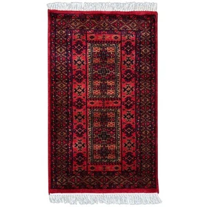 Amma Carpets Hand Knotted Woollen Small Size Rug 2x3 feet Red Dubba Tribal - Picture 1 of 5