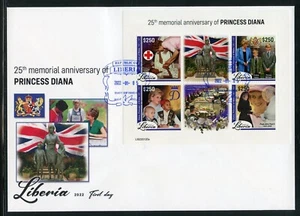 LIBERIA 2022 25th MEMORIAL ANN OF PRINCESS DIANA SHEET FDC - Picture 1 of 1