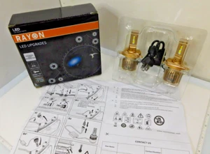 RAYON H4 LED Headlight Bulbs 6000 Kelvin Cool White 12v Plug and Play - Bild 1 von 5