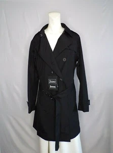 New Herno Women's Black Laminar Double Breasted Trench Coat Size 46 - MSRP $1075 - Picture 1 of 7