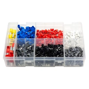 Assorted Box of Twin Cord End Terminals 0.5mm - 10.0mm Bootlace Terminal Ferrule - Picture 1 of 2