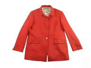 Loro Piana Jacket Women 6 Blood Orange Sfi Femme Ing Worsted Camel Hair Coat - Picture 1 of 23