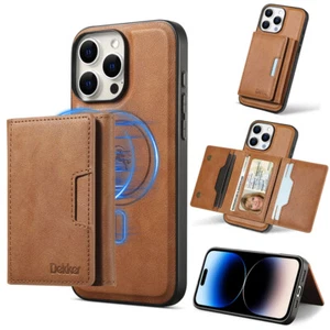 Cartera Magnética Desmontable De Lujo Flip Cover Funda De Cuero Para Móvil iPhone - Imagen 1 de 19