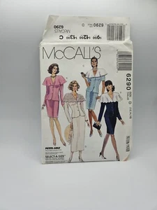 McCall's 6290 Damen Jacke Rock Anzug großer Kragen 1990er Gr 12 14 16 ungeschnitten - Bild 1 von 3