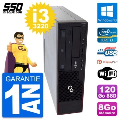 PC Fujitsu Esprimo E910 Dt Intel Core i3-3220 RAM 8Go SSD 120Go Windows 10 Wifi - Imagen 1 de 4