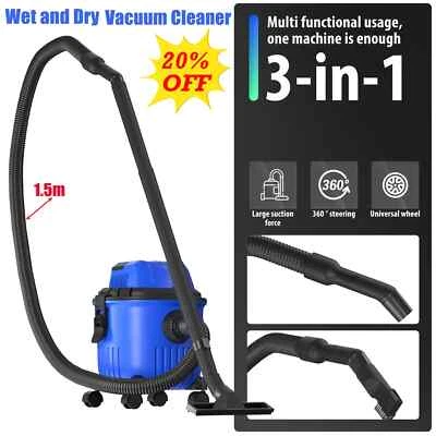 5000W Vacuum Cleaner Wet and Dry Bagless 15L Cylinder Powerful Compact Cleaning - Image 1 of 4