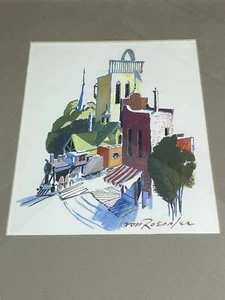 Henry "Hank" von Roessler Vintage Watercolor Cityscape Train Art Great Piece - Picture 1 of 24