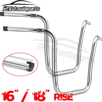 Manillar de barra Ape cromado de 18" | 16" para Harley Touring Dyna Softail CVO Foto 1 de 4
