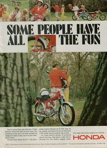 1966 Honda People Have All the Fun Couple Motorcycle Photo Original Print Ad - Picture 1 of 2