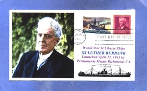 876 LUTHER BURBANK Ship named for Famous Botanist, Color Portrait, First Day PM - Picture 1 of 1