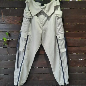 Nike Air Jordan Pants XL Size Women’s Utility Tech Cargo Track Pants Beige A11 - Picture 1 of 8