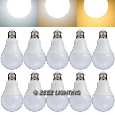10X LED Light Bulbs 7W Daylight Cool White A19 Equivalent 60W Incandescent Lamp - Image 1 of 4