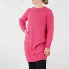 Womens Ex M&S Long Sleeve Long Jumper Pink Round Neck Ladies Acrylic Pullover