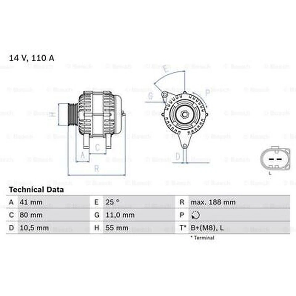 BOSCH 0 986 046 060 ALTERNATOR FOR ,FIAT,IVECO,UAZ - Image 1 of 4