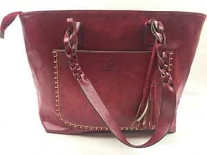 Weimeibaige Handtasche geflochten weinrot veganes Leder Oversize Beuteltasche Tasche Handtasche Boho - Bild 1 von 9