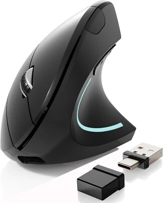 Bluetooth mouse,Type-c and USB 2.4G Wireless Vertical Mouse Rechargeable Ergonom - Image 1 of 4