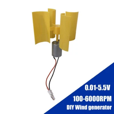 Micro LED Wind Turbine Kleine Wind Generator Diy Kits DC Motor Turbinen NEW - Bild 1 von 4