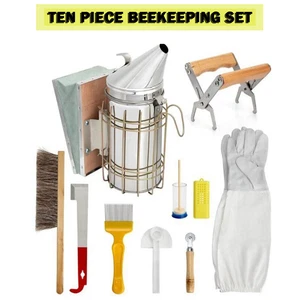 10X Beekeeping Honey Tools Kit Equipment Supplies For Starter Beekeeper Bee Hive - Picture 1 of 12