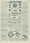 Antique B&W Advertisement Print Faulkner Diamond & John Bennett Watches 1893