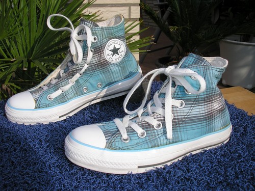 Sneakers originali Converse Chucks Taylor HI numero 36 a righe turchesi!!!
