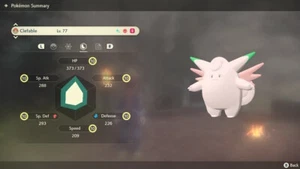Pokemon Legends Arceus PLA - Niveles de esfuerzo máximo brillante Alfa Clefable - Imagen 1 de 4