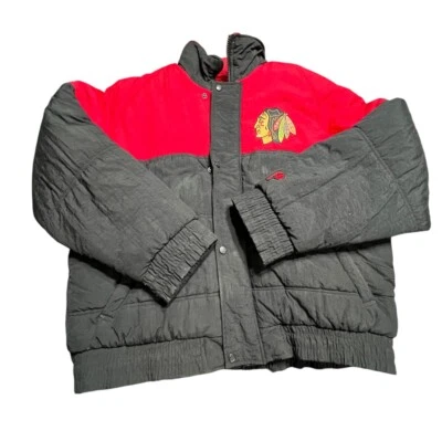 Винтажная куртка-пуховик 90-х Pro Player Chicago Blackhawks L НХЛ - Изображение 1 из 4