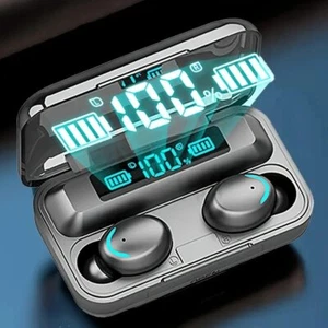 Wireless Bluetooth Headphones Waterproof Earbuds Digital Large Capacity Charging - Picture 1 of 12