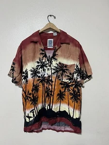 Vintage Ocean Current Hawaiian Shirt Mens Small 100%-Rayon Yellow Button Up 2795 - Picture 1 of 5
