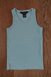 Ralph Lauren Girls Mint Blue 100% Cotton Tank Top Size M(8-10) EUC - Picture 1 of 4