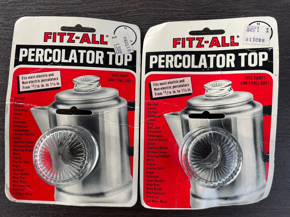 FITZ-ALL Glass Replacement Percolator Top Clear Universal Coffee 13/16" - 1-1/2"