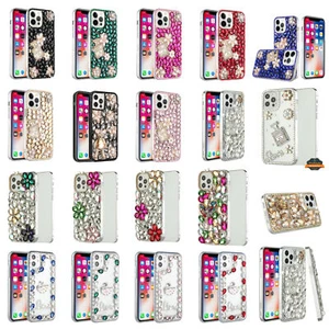 For Apple iPhone SE 3 (2022) SE/8/7 Bling 3D Full Diamond Rhinestone Case Cover - Picture 1 of 65