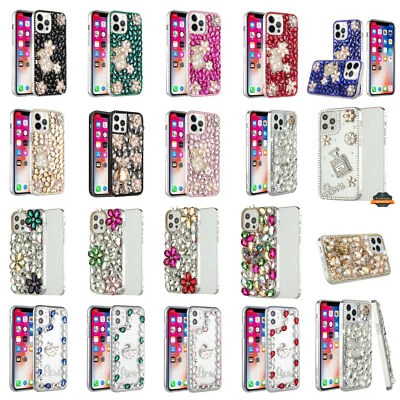 For Apple iPhone SE 3 (2022) SE/8/7 Bling 3D Full Diamond Rhinestone Case Cover - Image 1 of 4