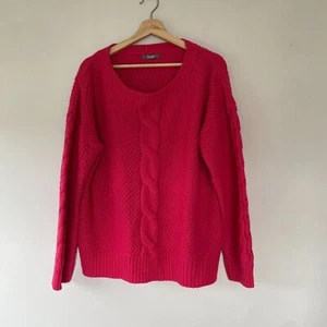 South Women's Fuchsia Pink Acrylic Knit Sweater Pullover Style (UK Size 18) - Picture 1 of 15