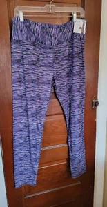 NUEVO CON ETIQUETAS NOBO Juniors Mujer XXXL 21 Púrpura Negro Cruzado Gamuza Leggings al Tobillo - Imagen 1 de 6