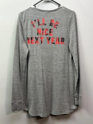 РОЗОВЫЙ Victoria's Secret рубашка женщин большой серый тепловой Henley вафли трикотажа клетку - Изображение 1 из 4