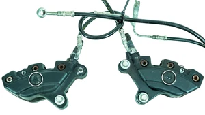 08 Harley Street Glide Touring OEM Front Left Right Brake Calipers w/ Line 1365 - Picture 1 of 24