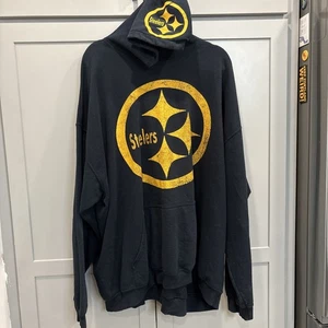Vintage NFL Pittsburgh Steelers 5XL schwarzes Kapuzenpullover.  - Bild 1 von 10