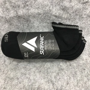 Surfanic Mens No Show Sports Socks 6 Pack Black Size 7 8 9 10 11 Trainers - Picture 1 of 5