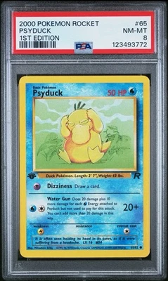 2000 Pokemon 1st Edition Team Rocket # 65 Psyduck PSA 8 Card Trusted Seller! - Image 1 of 2