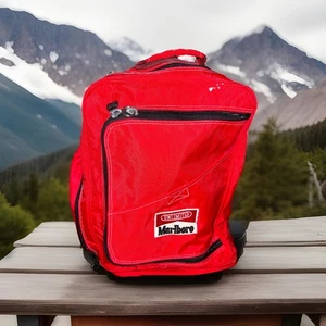 Vintage Marlboro Red Convertible Backpack / Duffle Bag Hide Straps Unlimited 90s - Picture 1 of 10
