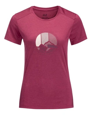 Camiseta para mujer Jack Wolfskin con gráfico transversal - Nueva Foto 1 de 3