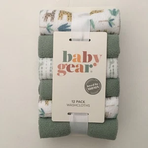 NUEVO Baby Gear 12 Paños Verde Blanco Bath Time Essentials - Imagen 1 de 5