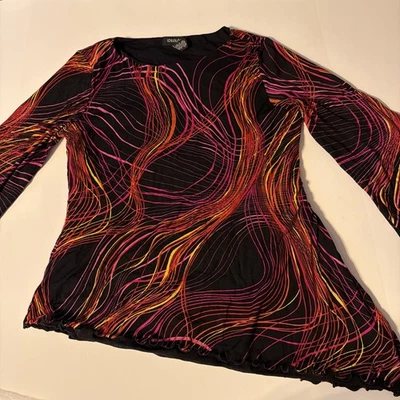 Ideology 女式衬衫 XL 码黑色、粉色、橙色、黄色霓虹灯 — 第 1/4 张图片