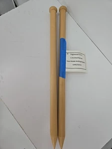 NEW Hand Made Jumbo 19" Wooden Knitting Needles US Size 42 (22mm) - Picture 1 of 3