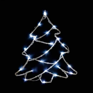 Weihnachtsbaum Silhouette 24 LED beleuchtet festlich Fenster Display Deko Batterie - Bild 1 von 1